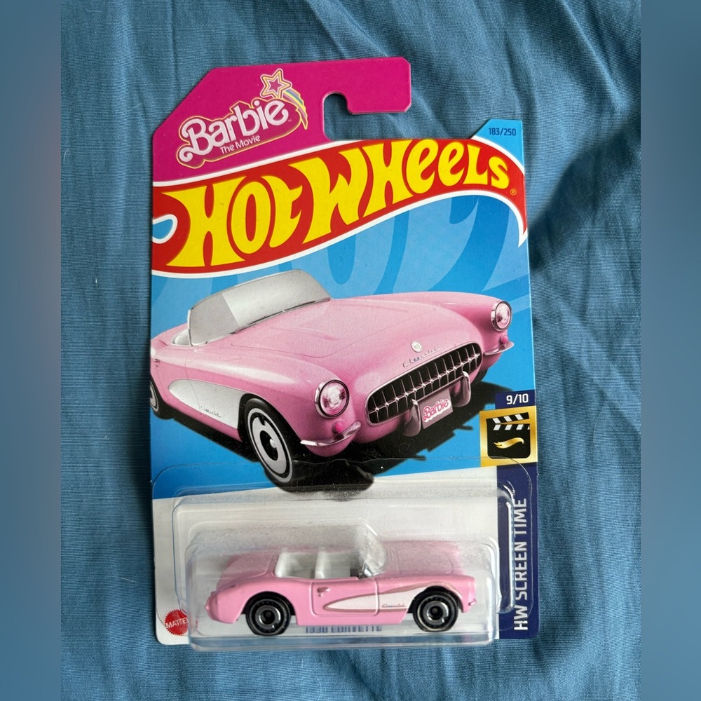BARBIE MOVIE HOT WHEELS PINK CORVETTE